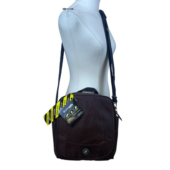 Pacsafe Brown Anti-Theft Adjustable Strap Slashproof Snatchproof Crossbody Bag - Picture 7 of 14